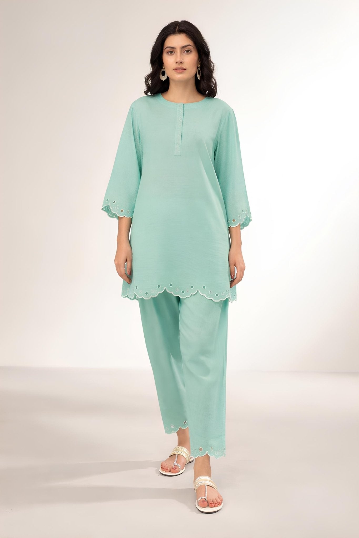 APRIL SUMMER KARANDI SET embroidered kurta in XS – Subahstore South Asian fashion