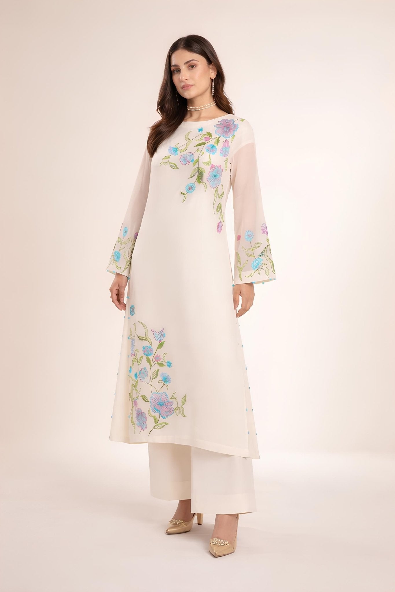 DIL FLORAL SET embroidered kurta in XS – Subahstore South Asian fashion