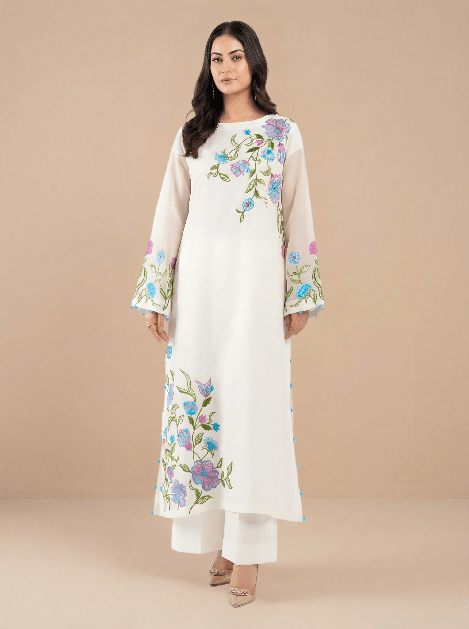 DIL FLORAL SET embroidered kurta in XS – Subahstore South Asian fashion