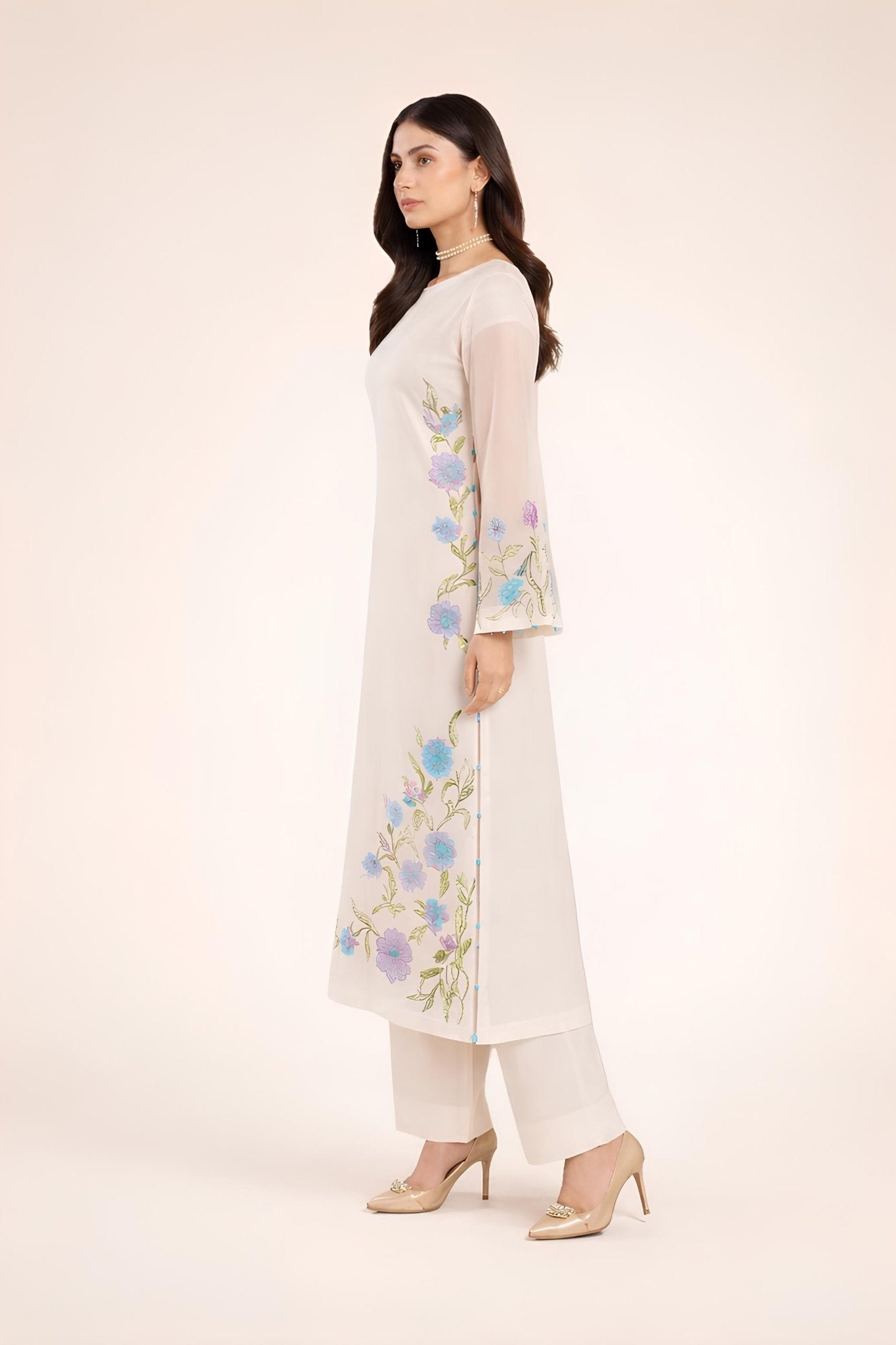 DIL FLORAL SET embroidered kurta in XS – Subahstore South Asian fashion