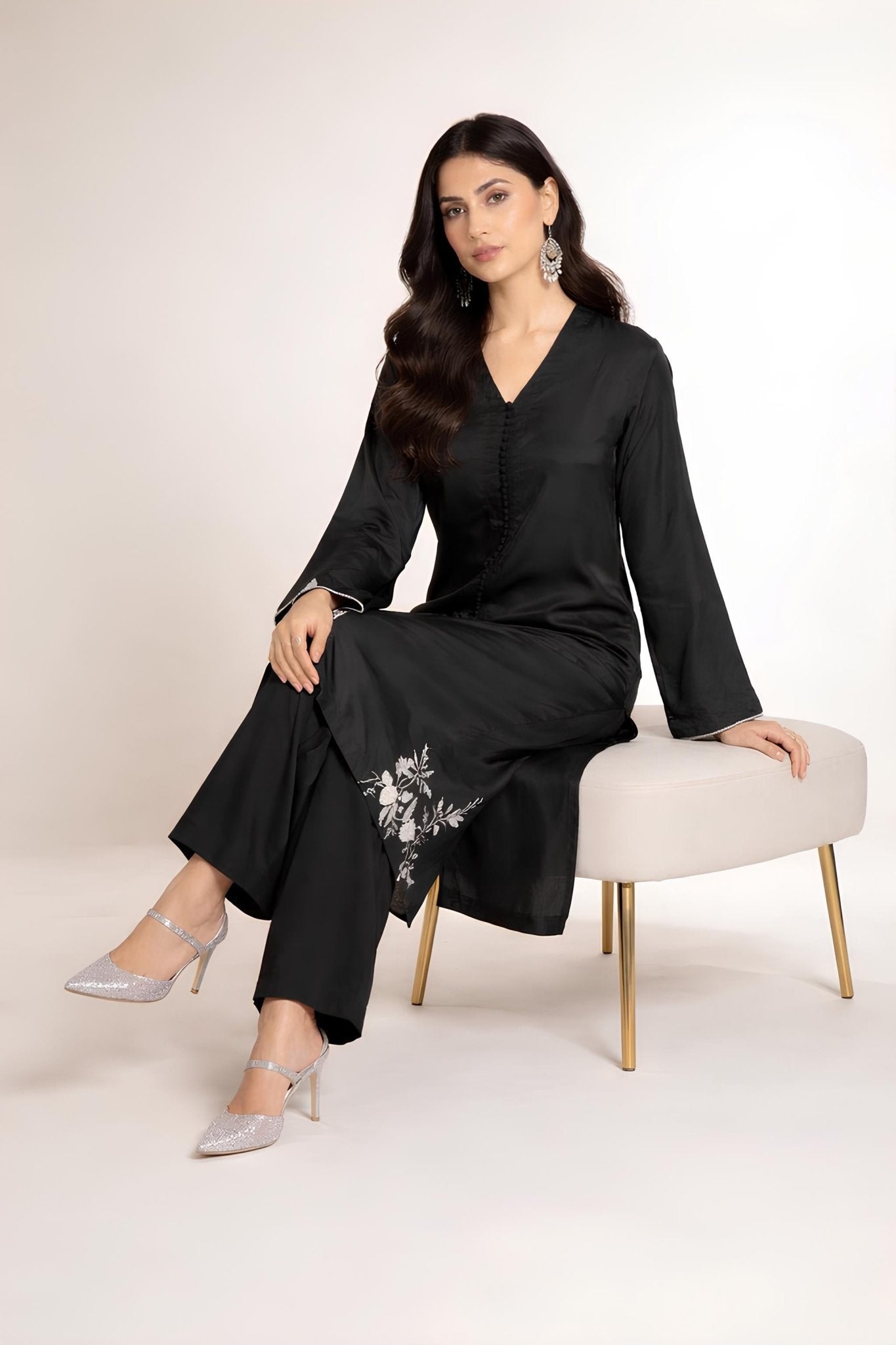 FLORAL HERITAGE SET embroidered kurta in XS – Subahstore South Asian fashion