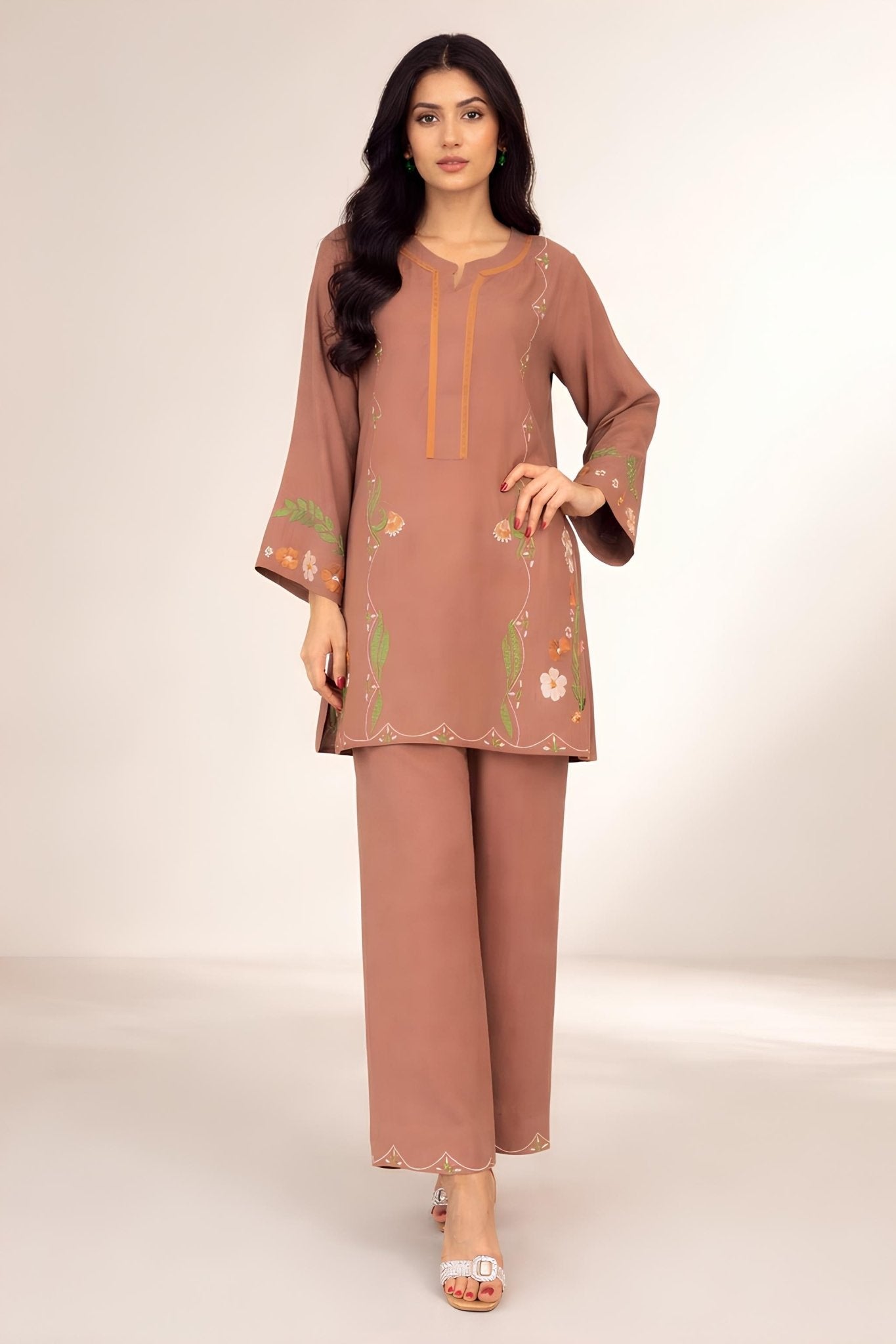 MOCHA SET embroidered kurta in XS – Subahstore South Asian fashion